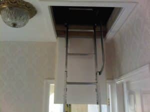 Extended aluminium loft ladder
