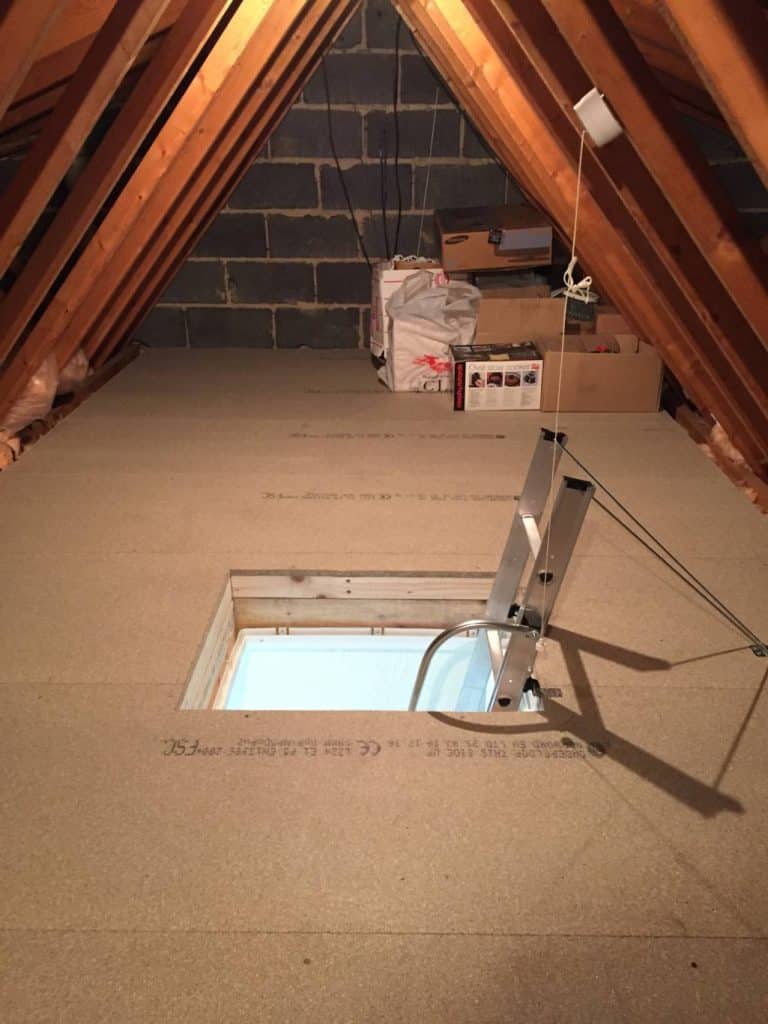 Loft boarding job completed with an aluminium loft ladder