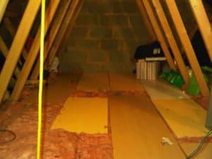 loft during the process of loft boarding